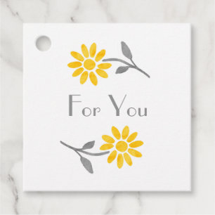 Yellow and Grey Daisy Favour Tags
