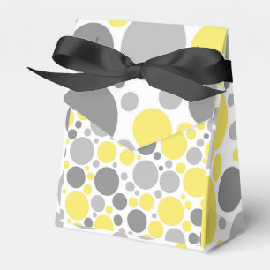 Yellow And Grey Dots Favour Box