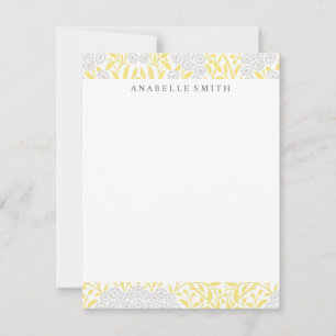 Yellow and Grey Floral Damask Pattern