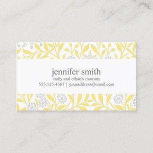 Yellow and Grey Floral Mummy Cards