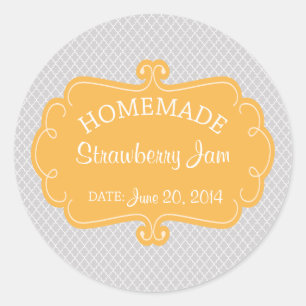 Yellow and Grey Homemade Baked Goods Label