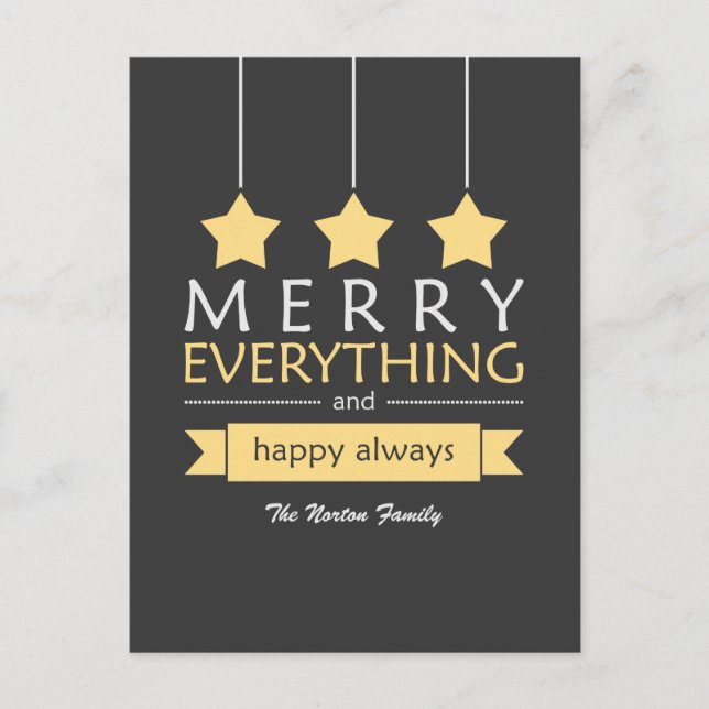 Yellow and Grey Merry Everything Holiday (Front)