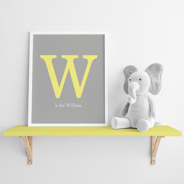 Yellow and Grey Monogram Poster (Creator Uploaded)