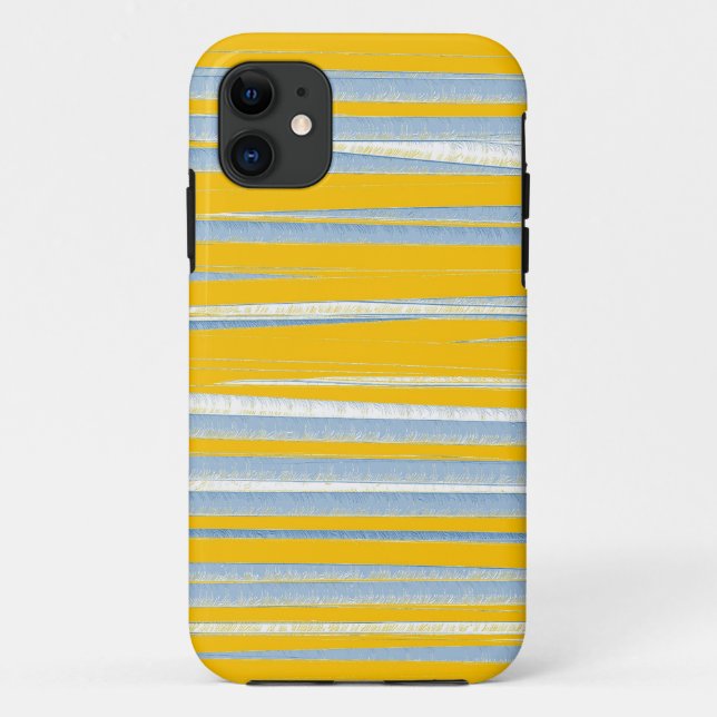 Yellow and grey paint stripes graphic art Case-Mate iPhone case (Back)