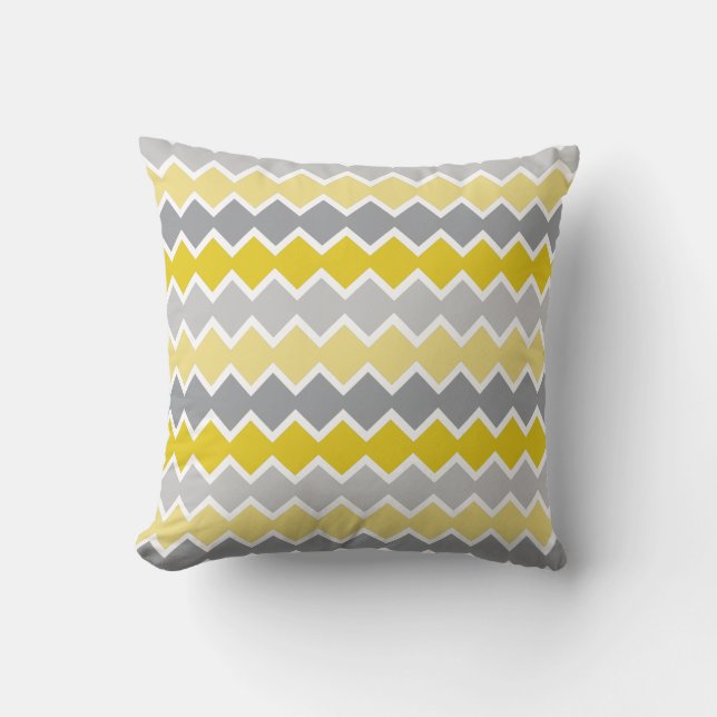 Yellow and Grey Pattern  Cushion (Front)