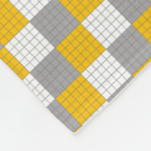 Yellow and Grey Plaid Sherpa Fleece Blanket