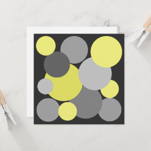 Yellow and Grey Polka Dots Notecard
