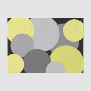 Yellow and Grey Polka Dots Tissue Paper