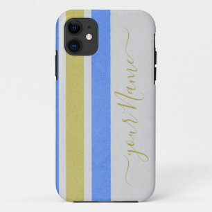 Yellow and grey striped illustration iphone cases