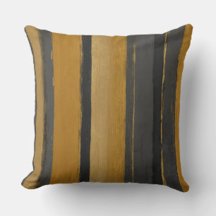 yellow and grey stripes cushion