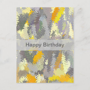 Yellow and Grey Tapestry Postcard