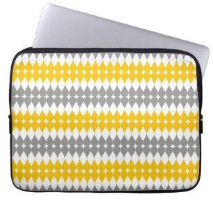 Yellow And Grey Tear Drop Pattern Laptop Sleeve 13