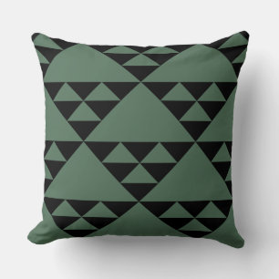 Yellow And Grey Triangle Pattern - Throw Pillow
