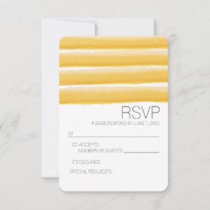 Yellow and Grey Watercolor Stripes Wedding RSVP