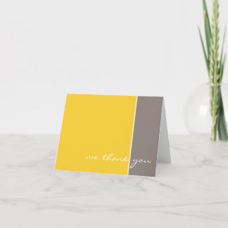 Yellow and Grey Wedding Thank you card