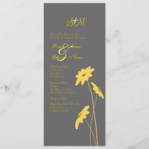 Yellow and Grey Wildflowers Wedding Invitation