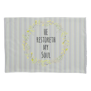 Yellow and Grey with Bible Verse Pillowcase