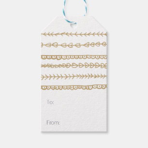Yellow and Grey Zig Zag Pattern Gift Tags