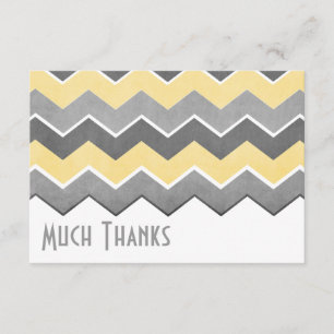 Yellow and Grey Zig Zag Pattern Thank You