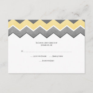 Yellow and Grey Zig Zag Wedding RSVP Card