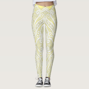 Yellow and lace leggings