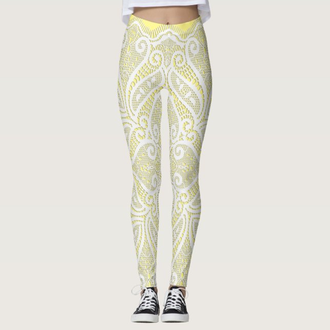 Yellow and lace leggings (Front)