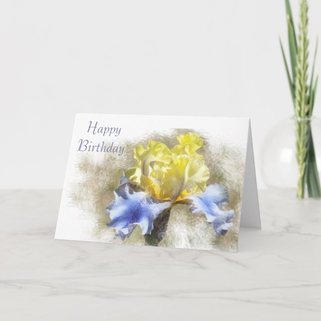 Yellow and Lavender Iris Card (Front)