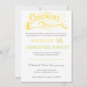 Yellow and Lime Modern Vintage Typography Invite