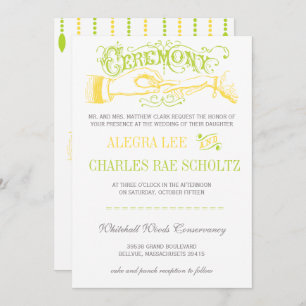 Yellow and Lime Modern Vintage Typography Invite