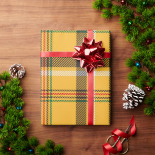 Yellow and Mustard Buffalo Plaid Wrapping Paper