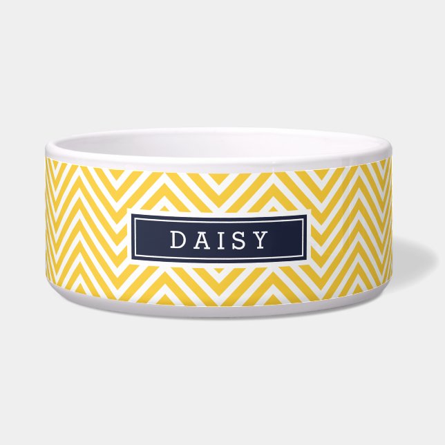 Yellow and Navy Blue Chevron Monogram (Front)