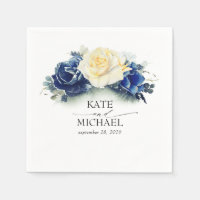 Yellow and Navy Blue Floral Wedding