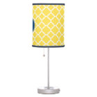 Yellow and Navy Quatrefoil Pattern Custom Monogram