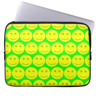 Yellow And Neon Green Faces Laptop Sleeve