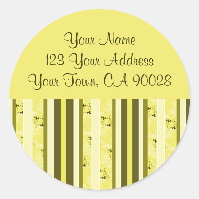 Yellow and Olive Green Address Labels (Front)