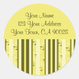 Yellow and Olive Green Address Labels