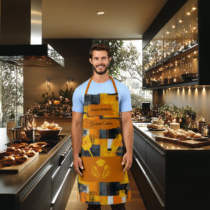 Yellow and Orange Abstract - Modern Bold Kitchen  Apron