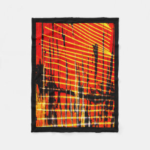 Yellow And Orange Abstract Organic Photomontage St Fleece Blanket