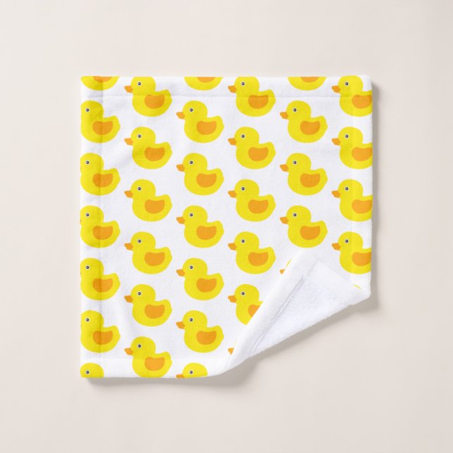 Yellow and Orange Baby Rubber Ducky for Kids Wash Cloth (Wash Cloth)