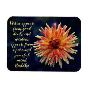 Yellow and Orange Dahlia Motivational Quote Magnet