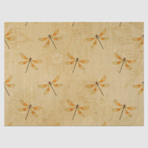 Yellow and Orange Dragonfly Decoupage Tissue Paper