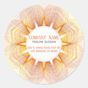 Yellow And Orange Flower Classic Round Sticker