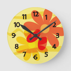 Yellow and Orange Flower Clock