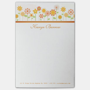 Yellow And Orange Flowers Post-it Notes