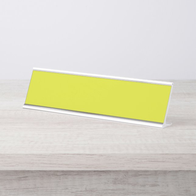 Yellow and orange geometric shapes are arranged ag desk name plate (Front)