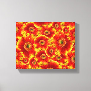 Yellow and Orange Gerbera Daisies Canvas Print