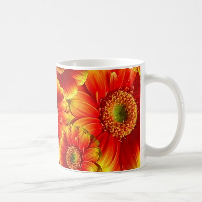 Yellow and Orange Gerbera Daisies Coffee Mug (Right)