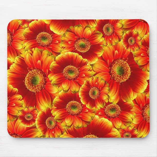 Yellow and Orange Gerbera Daisies Mouse Mat (Front)