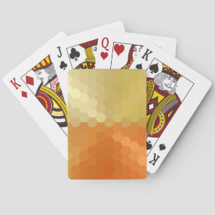 Yellow and Orange Hexagonal Seamless Pattern Playing Cards