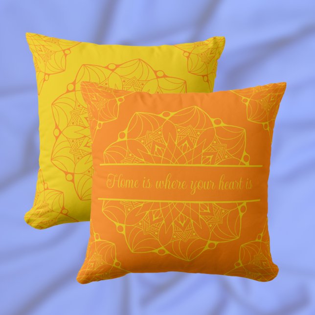Yellow and Orange Mandala Personalized Cushion (Creator Uploaded)
